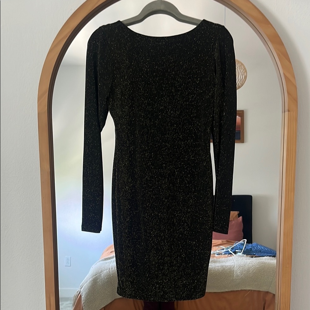 Black Long Sleeve Bodycon Cocktail Dress